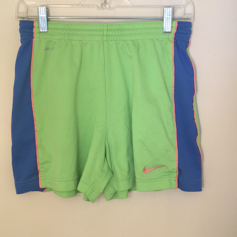 Nike Dri-Fit Athletic Shorts Green and Blue Neon Blue Size Small